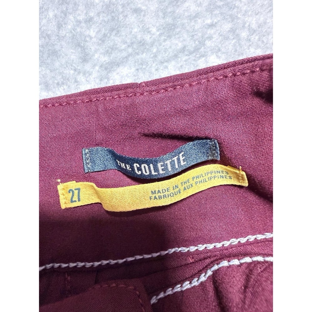 Women's Burgundy Maeve By Anthropogie Front Pockets Wide Leg Pants - Picture 4 of 13